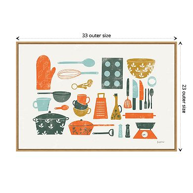 Amanti Art Retro Kitchen I Framed Canvas Wall Art