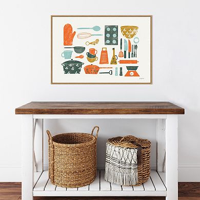 Amanti Art Retro Kitchen I Framed Canvas Wall Art