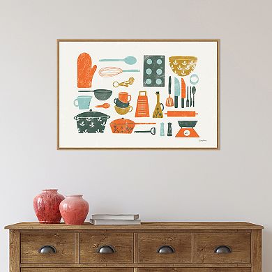 Amanti Art Retro Kitchen I Framed Canvas Wall Art