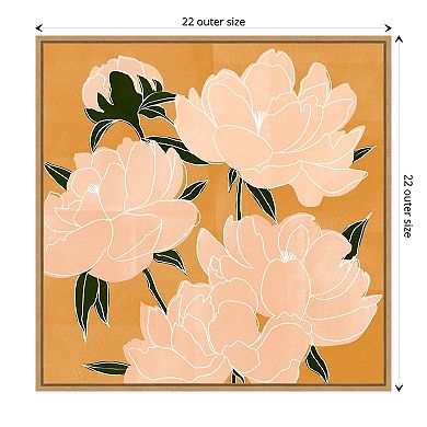 Amanti Art Modern Peonies I by Emma Scarvey Framed Canvas Wall Art
