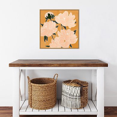 Amanti Art Modern Peonies I by Emma Scarvey Framed Canvas Wall Art