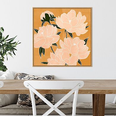 Amanti Art Modern Peonies I by Emma Scarvey Framed Canvas Wall Art