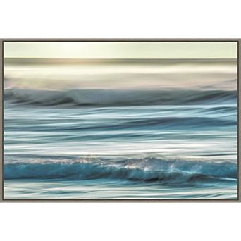 Amanti Art Motion Blur of Sunset on Coast Framed Canvas Wall Art Print
