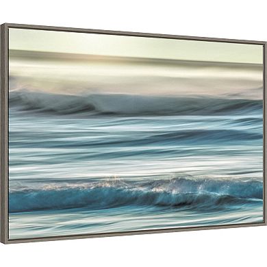 Amanti Art Motion Blur of Sunset on Coast Framed Canvas Wall Art Print