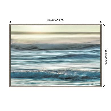 Amanti Art Motion Blur of Sunset on Coast Framed Canvas Wall Art Print