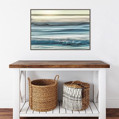 Amanti Art Motion Blur of Sunset on Coast Framed Canvas Wall Art Print