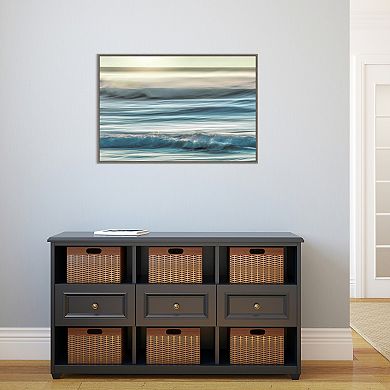 Amanti Art Motion Blur of Sunset on Coast Framed Canvas Wall Art Print