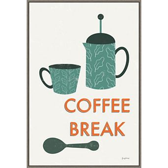 Amanti Art "Coffee Break" Retro Kitchen Coffee II Framed Canvas Wall Art