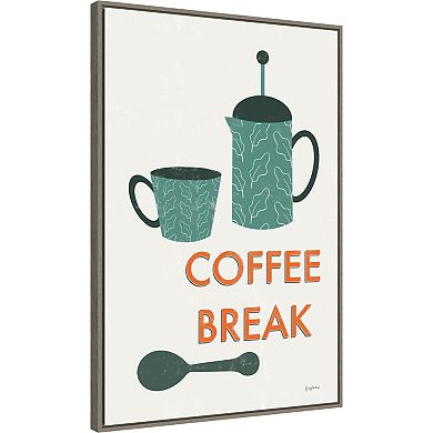 Amanti Art "Coffee Break" Retro Kitchen Coffee II Framed Canvas Wall Art