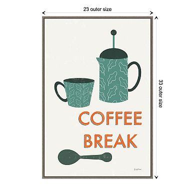 Amanti Art "Coffee Break" Retro Kitchen Coffee II Framed Canvas Wall Art