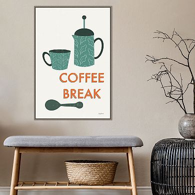Amanti Art "Coffee Break" Retro Kitchen Coffee II Framed Canvas Wall Art