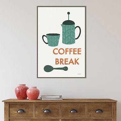 Amanti Art "Coffee Break" Retro Kitchen Coffee II Framed Canvas Wall Art