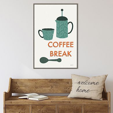 Amanti Art "Coffee Break" Retro Kitchen Coffee II Framed Canvas Wall Art