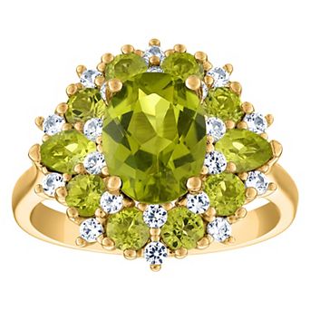 Designs by Gioelli 14k Gold Over Silver Peridot Ring