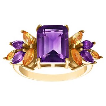 Designs by Gioelli 14k Gold Over Silver Amethyst & Citrine Ring