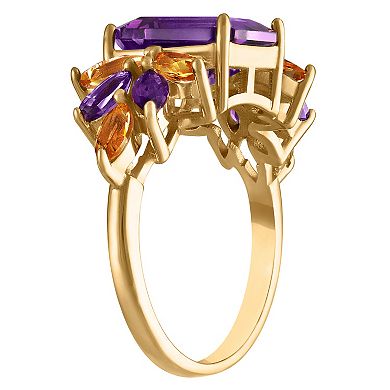 Designs by Gioelli 14k Gold Over Silver Amethyst & Citrine Ring