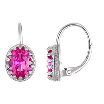 Designs by Gioelli Sterling Silver Gemstone Leverback Earrings