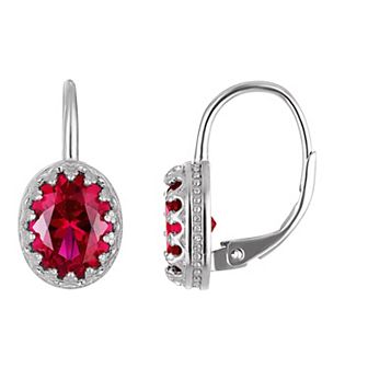 Designs by Gioelli Sterling Silver Gemstone Leverback Earrings