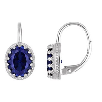 Designs by Gioelli Sterling Silver Gemstone Leverback Earrings