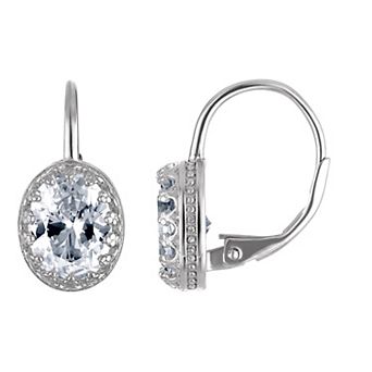 Designs by Gioelli Sterling Silver Gemstone Leverback Earrings