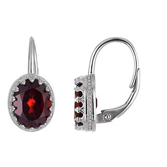 Designs by Gioelli Sterling Silver Gemstone Leverback Earrings