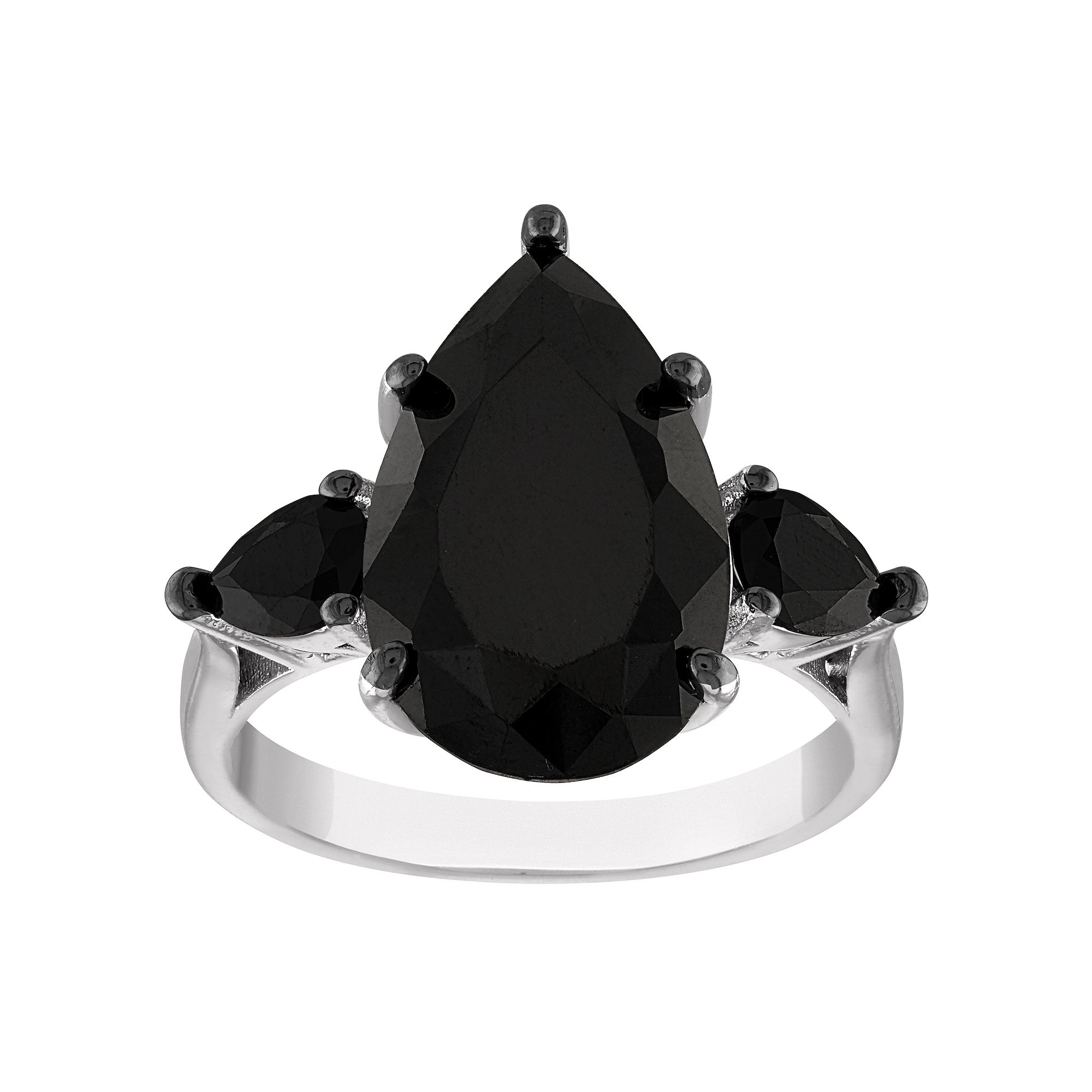 Designs by Gioelli Sterling Silver Black Spinel Ring, Womens, Size: 8