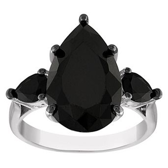 Designs by Gioelli Sterling Silver Black Spinel Ring