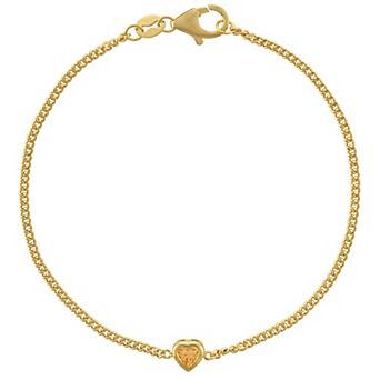 Designs by Gioelli 14k Gold Over Sterling Silver Gemstone Curb Chain Bracelet