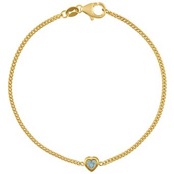 Designs by Gioelli 14k Gold Over Sterling Silver Gemstone Curb Chain Bracelet