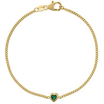 Designs by Gioelli 14k Gold Over Sterling Silver Gemstone Curb Chain Bracelet