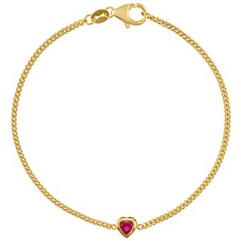 Designs by Gioelli 14k Gold Over Sterling Silver Gemstone Curb Chain Bracelet