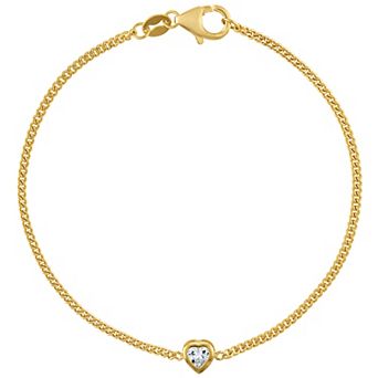 Designs by Gioelli 14k Gold Over Sterling Silver Gemstone Curb Chain Bracelet
