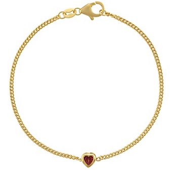 Designs by Gioelli 14k Gold Over Sterling Silver Gemstone Curb Chain Bracelet