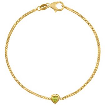 Designs by Gioelli 14k Gold Over Sterling Silver Gemstone Curb Chain Bracelet