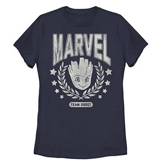 Juniors' Guardians of the Galaxy Classic Marvel Team Groot Collegiate Graphic Tee