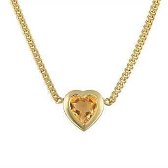 Designs by Gioelli 14k Gold Over Sterling Silver Gemstone Curb Chain Necklace