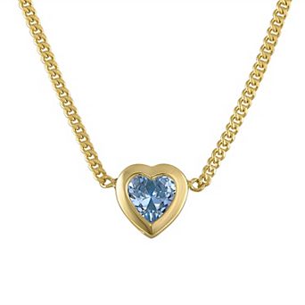 Designs by Gioelli 14k Gold Over Sterling Silver Gemstone Curb Chain Necklace