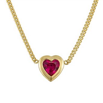 Designs by Gioelli 14k Gold Over Sterling Silver Gemstone Curb Chain Necklace