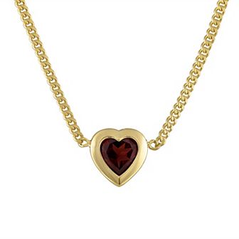 Designs by Gioelli 14k Gold Over Sterling Silver Gemstone Curb Chain Necklace