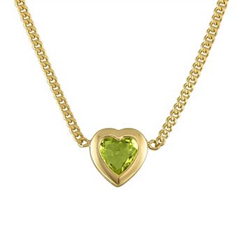 Designs by Gioelli 14k Gold Over Sterling Silver Gemstone Curb Chain Necklace