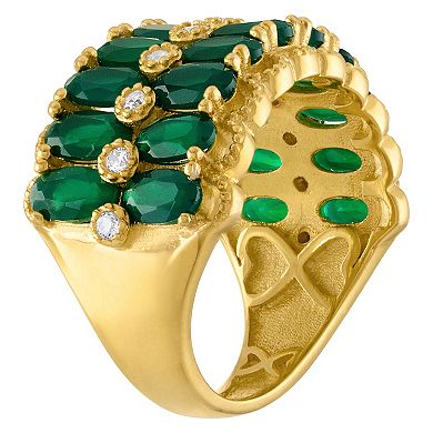 Designs by Gioelli 14k Gold Over Sterling Silver Green Chalcedony Ring