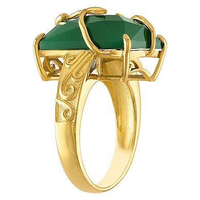 Designs by Gioelli 14k Gold Over Sterling Silver Green Chalcedony Ring