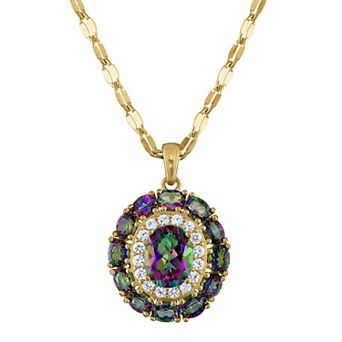 Designs by Gioelli 14k Gold Over Sterling Silver Mystic Topaz Pendant Necklace