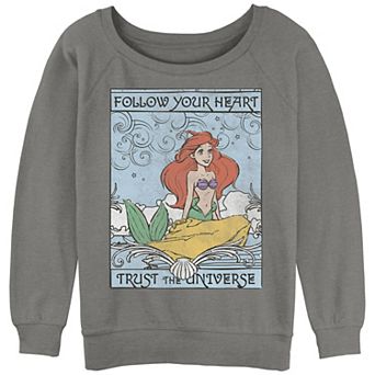 Disney's The Little Mermaid Juniors' Ariel Follow Your Heart Slouchy Graphic Sweatshirt