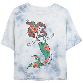 Disney's The Little Mermaid Ariel Juniors' Tropical Fill Bombard Wash Graphic Tee