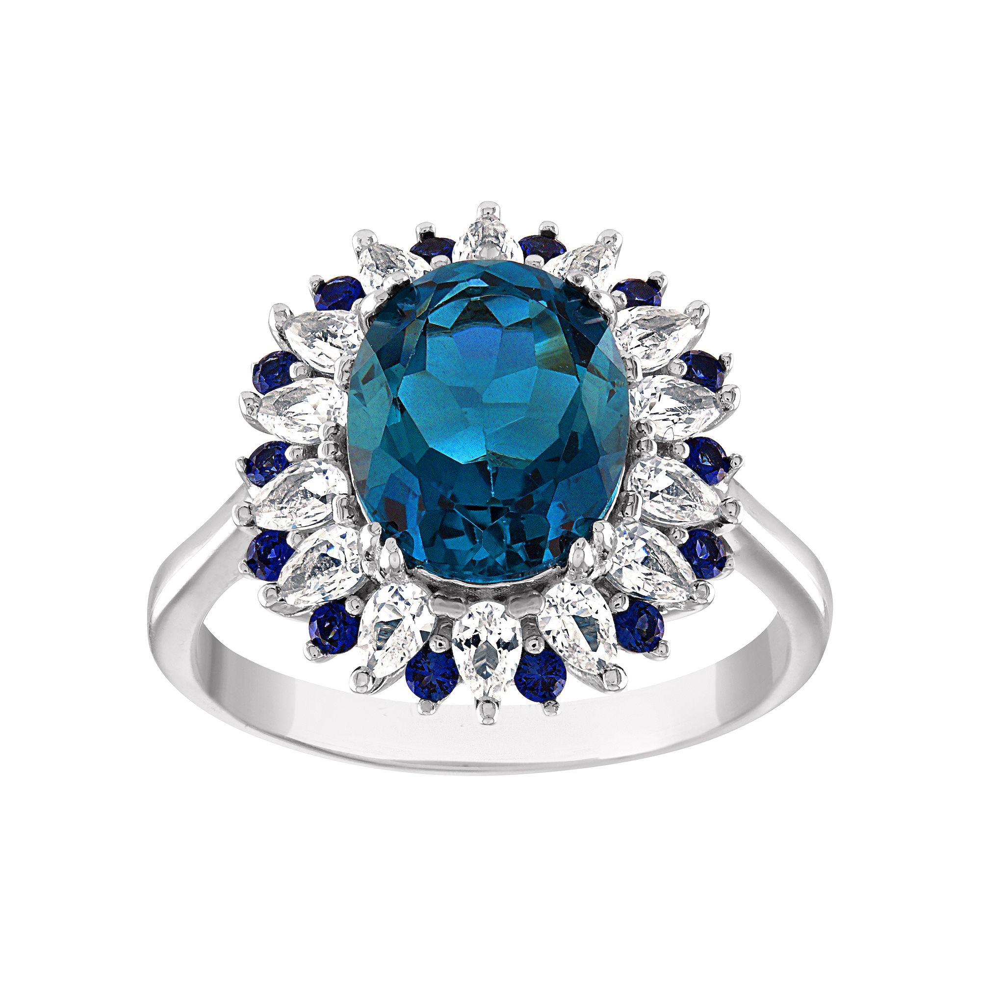 Designs by Gioelli Sterling Silver London Blue Topaz & Lab-Created Sapphire