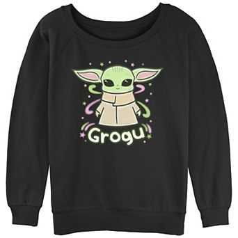 Juniors' The Mandalorian Cute Grogu Slouchy Graphic Sweatshirt