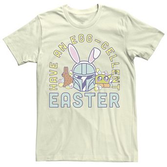 Juniors' Star Wars: The Mandalorian Egg-cellent Easter Boyfriend Graphic Tee