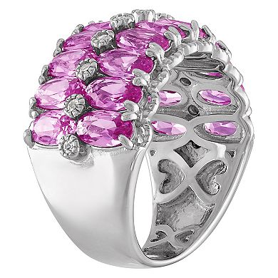 Designs by Gioelli Sterling Silver Lab-Created Pink Sapphire Ring