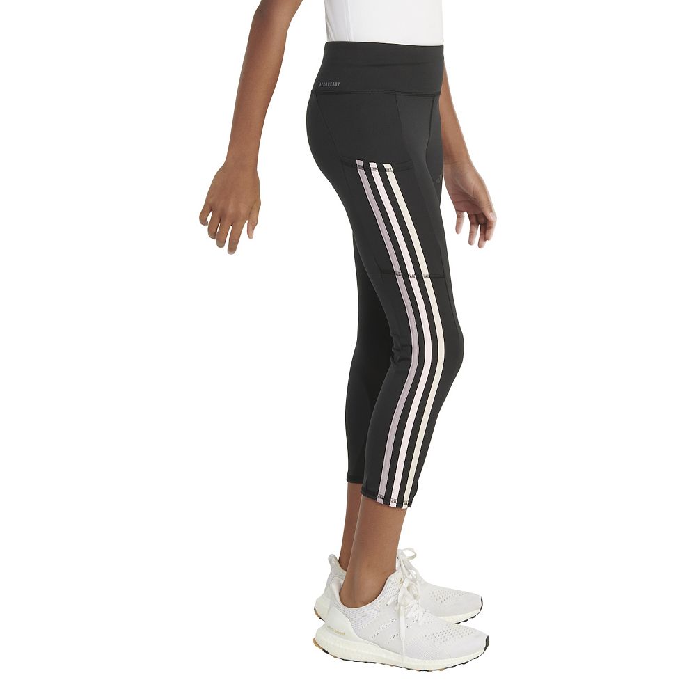 ボトムスその他 adidas 3S 12 leggings black IP2976 Girls 7-16 adidas 3s Cellphone Pocket Leggings
